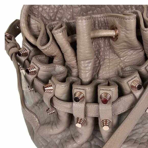 Alexander Wang Diego Studded Leather Bucket Bag RARE Latte - Picture 6 of 9